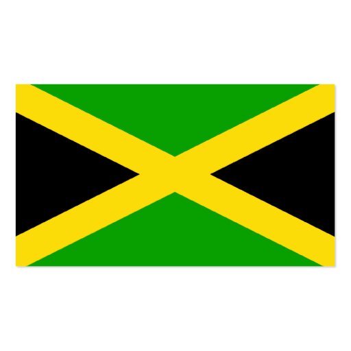 Jamaica Flag, Black, Green and Yellow Business Card (back side)