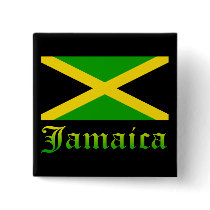 Jamaica Flag, Black, Green and Yellow Pinback Buttons