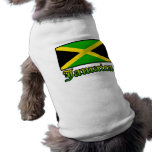Jamaica Flag, Black, Green and Yellow Dog T Shirt