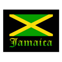 Jamaica Flag, Black, Green and Yellow Post Card