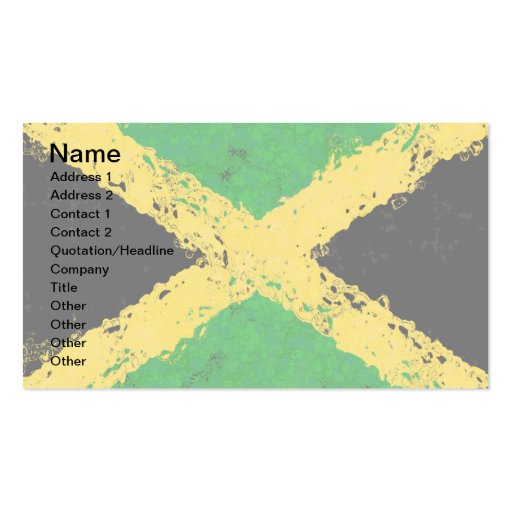 JAMAICA FLAG BUSINESS CARD Zazzle