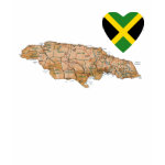 Jamaica Flag Heart + Map Fitted AA T-Shirt
