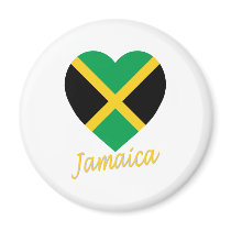 Jamaica Flag Heart magnets by Vexillophile Jamaica Flag Heart magnets