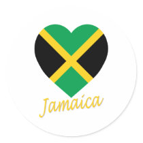 Jamaica Flag Heart stickers