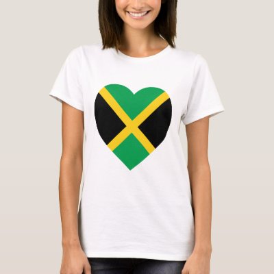 Flag of Nations : Jamaica Flag Heart T Shirts