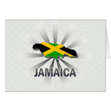 Jamaica Flag Map 2.0 Greeting Cards