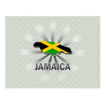 Jamaica Flag Map 2.0 Postcards