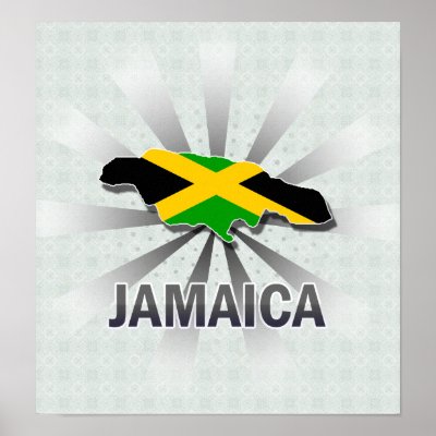 Jamaica Flag Map 2.0 Poster by