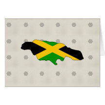 Jamaica Flag Map full size Greeting Card