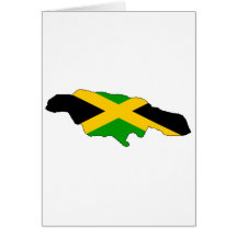 Jamaica flag map greeting cards