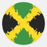 Jamaica Gnarly Flag Round Stickers