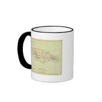 Jamaica Lithographed Map Coffee Mugs