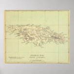 Jamaica Lithographed Map Print