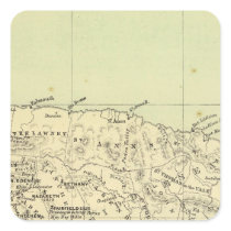 Jamaica Lithographed Map Square Sticker