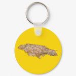 Jamaica Map Keychain