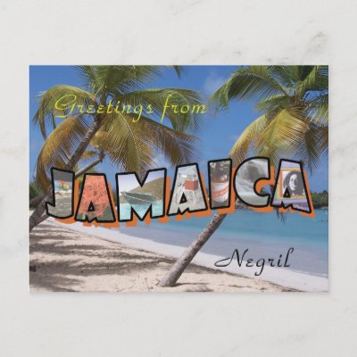Jamaica Negril Postcard Retro Style