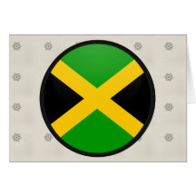 Jamaica quality Flag Circle Greeting Card