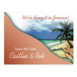 Jamaica Save The Date (coral sand) Post Card