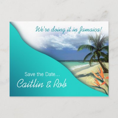 Jamaica Save The Date (emerald waters) Postcards