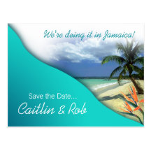 Jamaica Save The Date (emerald waters) Postcards