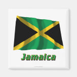 Jamaica Waving Flag with Name Refrigerator Magnet