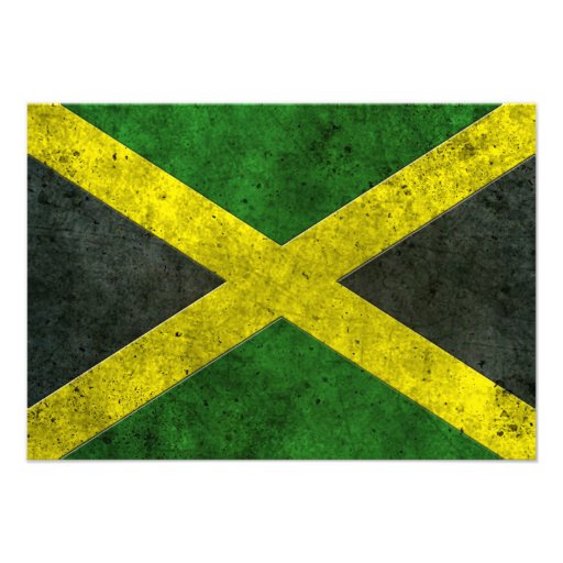 Jamaican Flag Aged Steel Effect Personalized Announcement
