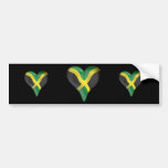 Jamaican Flag In A Heart Bumper Stickers