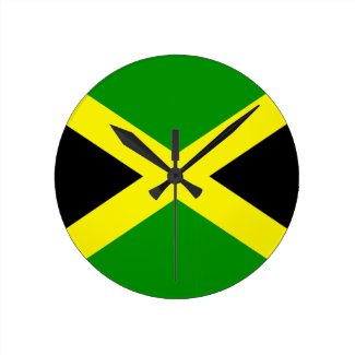Jamaican Flag Round Wallclock