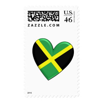Jamaican Heart Flag Postage at Zazzle -- Click here for a larger image