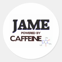 Jame accionó por el cafeína pegatina redonda