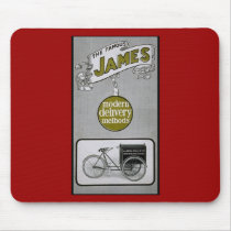 James 1913 Delivery Bicycle Advertisment Mouse Pads