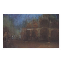 James Abbott McNeill Whistler - Nocturne Blue and Rectangular Sticker