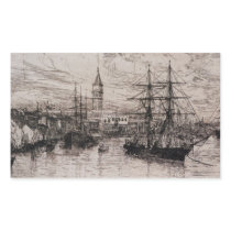 James Abbott McNeill Whistler - View from Whistler Rectangle Sticker