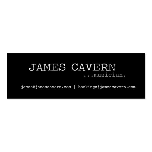 James Cavern Business Card (front side)