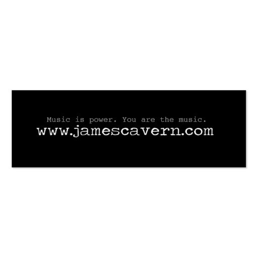 James Cavern Business Card (back side)