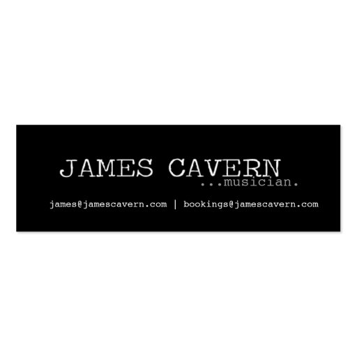 James Cavern Business Card (front side)