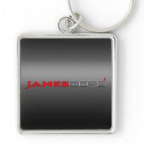 James dore silver bkgnd red & white key chain