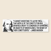 James Madison Quote Bumper Sticker