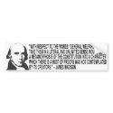James Madison Quote Bumper Sticker bumper stickers by Patriot_Resistance James Madison Quote Bumper Sticker bumper stickers