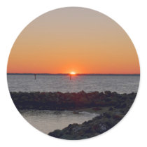 James River Sunset Round Stickers