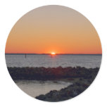 James River Sunset Round Stickers