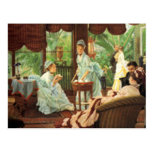 James Tissot Victorian Tea Party Note Card Postcard