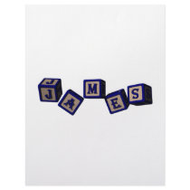 James toy blocks in blue. Great gift for loved one letterhead