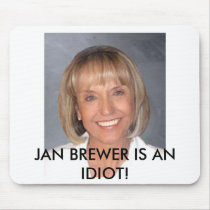 Jan Brewer is an idiot Mousepads