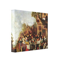 Jan Miense Molenaer - On the inn crescent Gallery Wrap Canvas