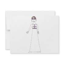 Jane Austen button eye Purple invitations