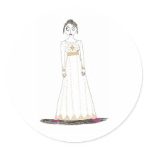 Jane Austen Creepy Gold stickers
