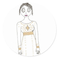Jane Austen Creepy Gold stickers