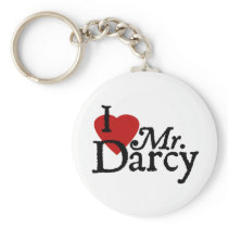 Jane Austen Heart Darcy Keychain