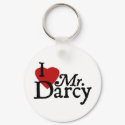 Jane Austen Heart Darcy Keychain
